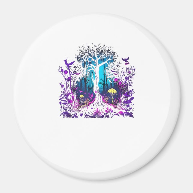 Fey Gothic Emo Goblincore Aesthetic  Forest Graphi Magnet (Front)