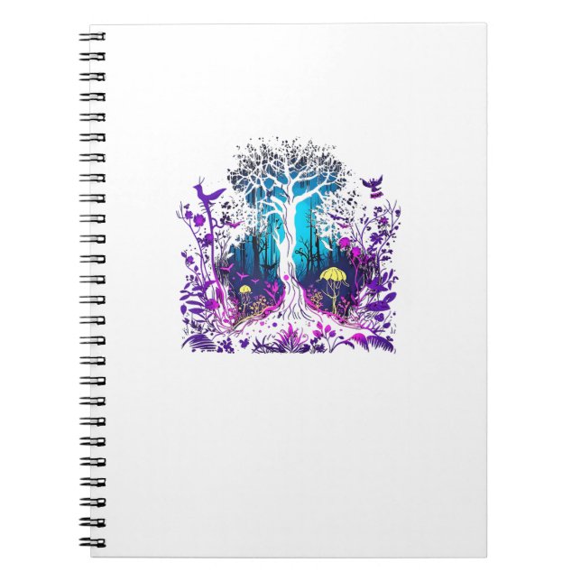 Fey Gothic Emo Goblincore Aesthetic  Forest Graphi Notebook (Front)
