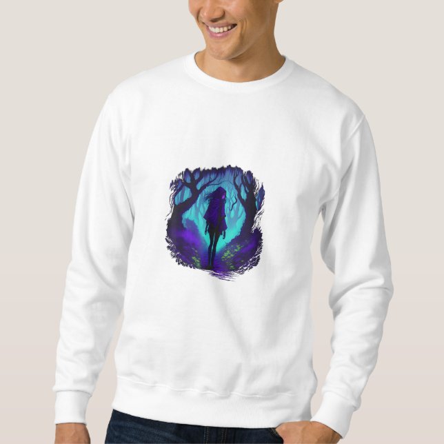 Fey Gothic Emo Goblincore Aesthetic  Forest Graphi Sweatshirt (Front)
