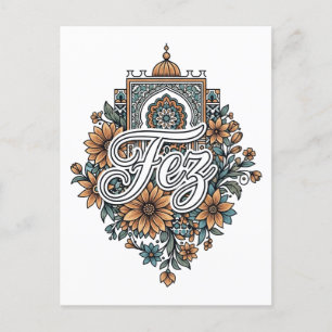Fez Morocco Floral  Holiday Postcard