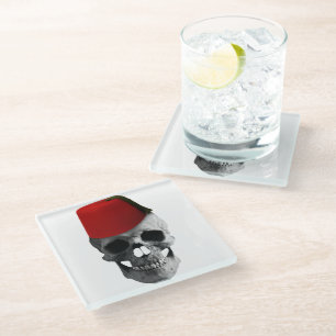 Fez of the Effendi: A Skull's Egyptian Tale Glass Coaster