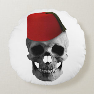 Fez of the Effendi: A Skull's Egyptian Tale Round Cushion