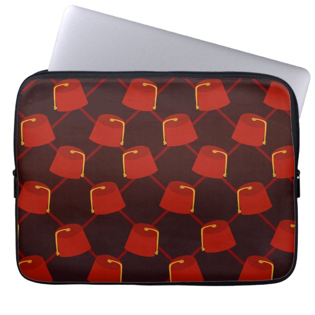 Fez Pattern Laptop Sleeve (Front)