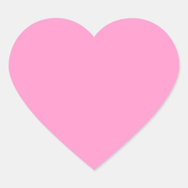 FF99CC Solid Medium Pink Colour Template Heart Sticker (Front)
