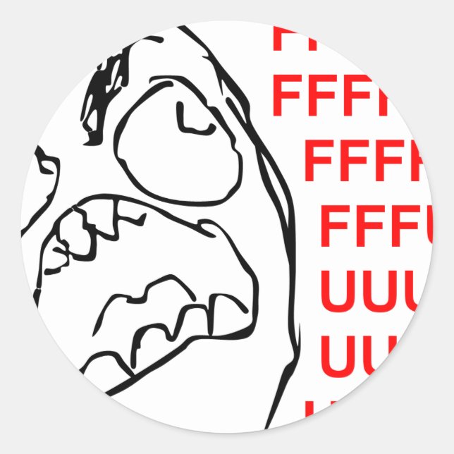 FFFUUUUU CLASSIC ROUND STICKER (Front)