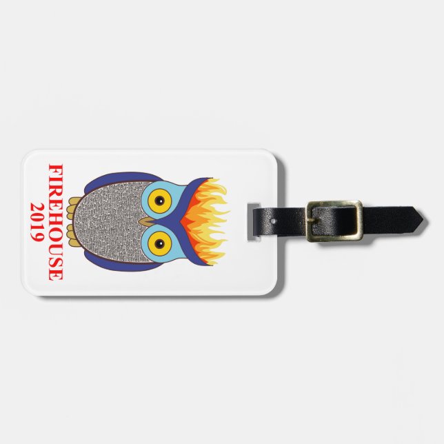 FH Blue Owl Luggage Tag (Front Horizontal)