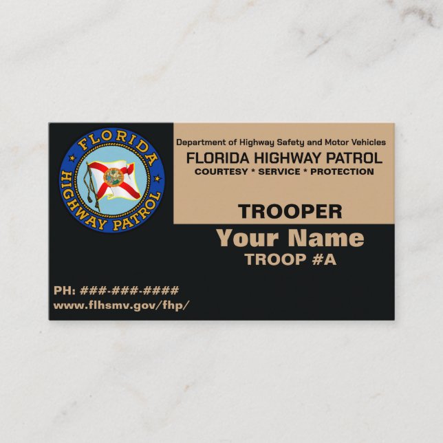 FHP Florida Highway Patrol Business Card (Front)