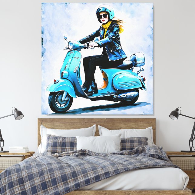 “Fiamma”  “Corsa Elegante” – Elegant Ride     Canvas Print (Insitu(Bedroom))