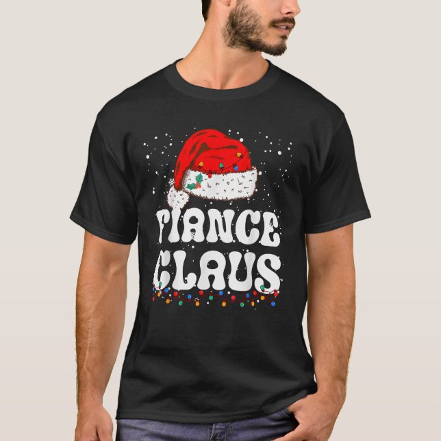 Fiance Claus Christmas Fiance Santa Family Matchin T-Shirt (Front)