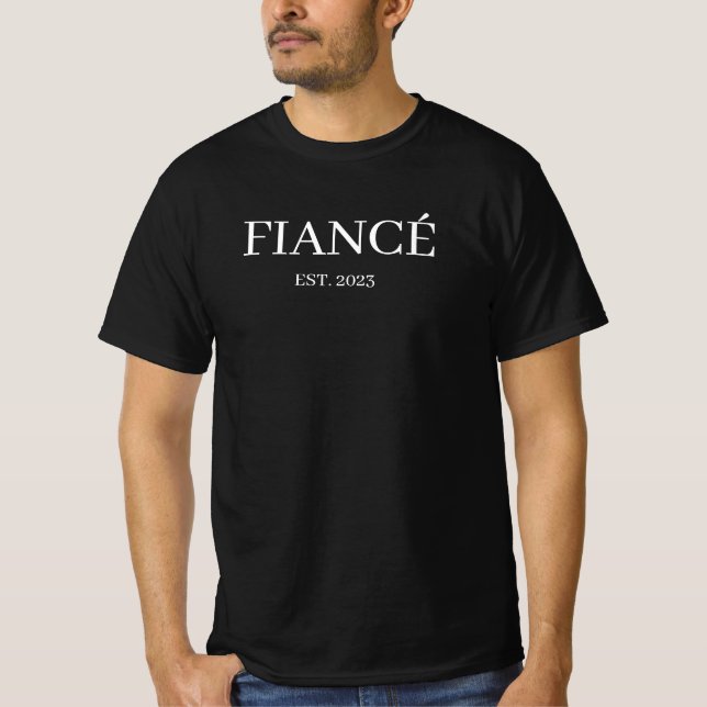 Fiancè Est. 2023 Customisable For Men  T-Shirt (Front)