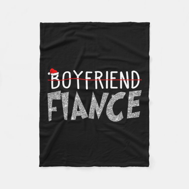 Fiance Fiancee Christmas Pyjamas Engaged Couples M Fleece Blanket (Front)