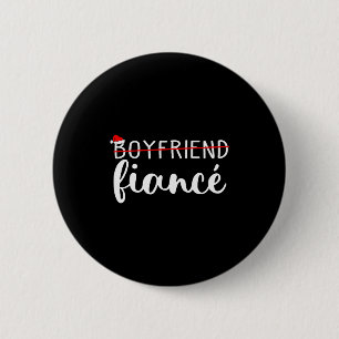 Fiance Fiancee Engaged Couples Matching Christmas  6 Cm Round Badge