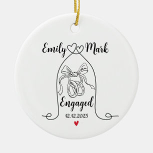 Fiance Gift, Proposal Keepsake, couple engaged Ceramic Tree Decoration