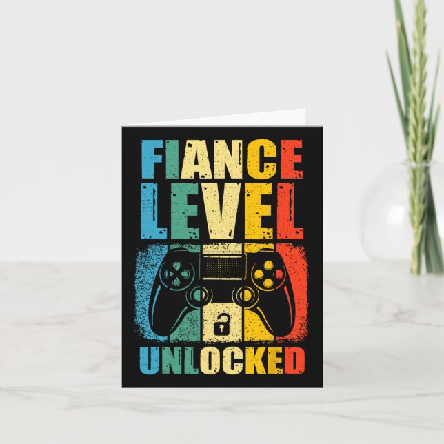 Fiance Level Unlocked Wedding Gamer Groom To Be Bl Card (Front)