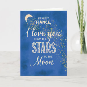 Fiance, Love From Stars to Moon Night Sky Card