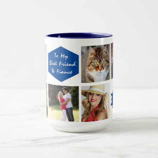 Fiancé Photo Template Collage Keepsake Mug