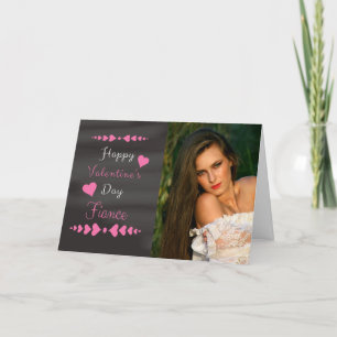Fiance  Valentine's Chalkboard Photo card