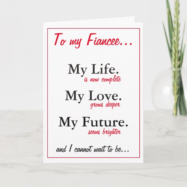 Fiancee birthday card.love.from husband to be card (Front)