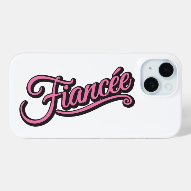 Fiancee black/pink on white Case-Mate iPhone case (Back (Horizontal))