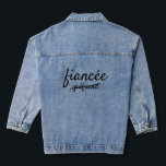 Fiancée Denim Jacket black<br><div class="desc">This super cute and trendy jean jacket has girlfriend crossed out and fiancée written in,  making it perfect for the newly engaged girl.</div>