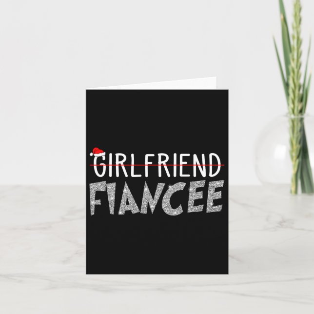 Fiancee Fiance Christmas Pyjamas Engaged Couples M Card (Front)