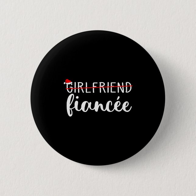 Fiancee Fiance Engaged Couples Matching Christmas  6 Cm Round Badge (Front)