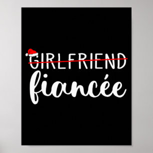 Fiancee Fiance Engaged Couples Matching Christmas  Poster