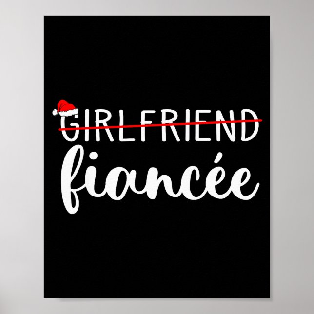 Fiancee Fiance Engaged Couples Matching Christmas  Poster (Front)
