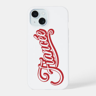 Fiancee red/white on white iPhone 15 case