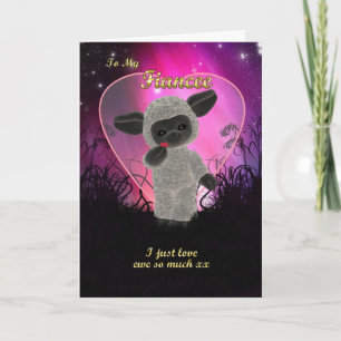 Fiancee Valentine's Day Card With Cute Sheep