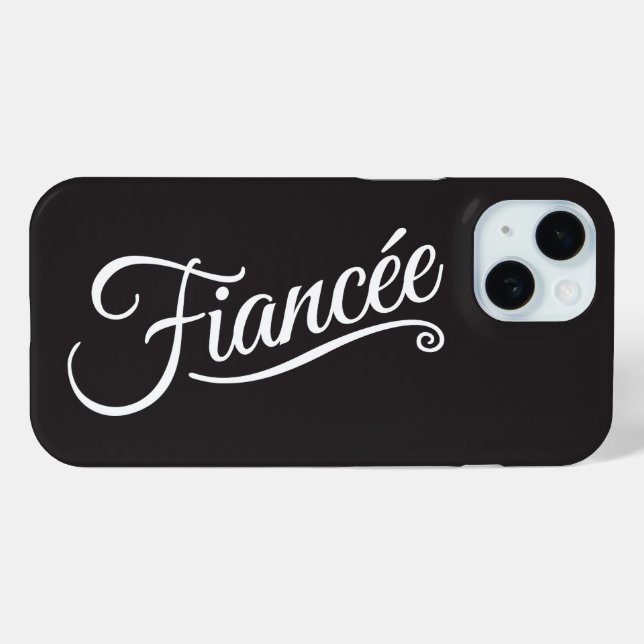 Fiancee white on black Case-Mate iPhone case (Back (Horizontal))