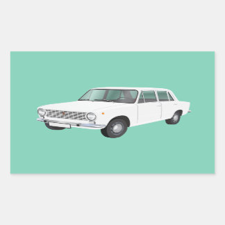 Fiat 124 white rectangular sticker
