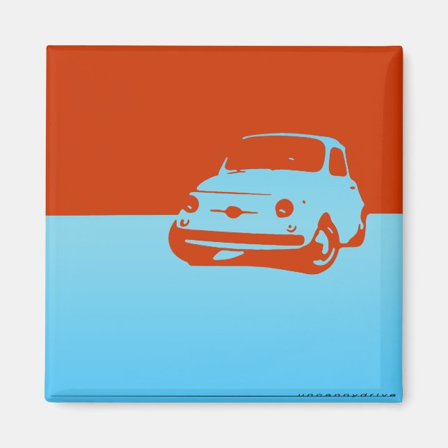 Fiat 500, 1959 - Lt blue on dark Magnet (Front)