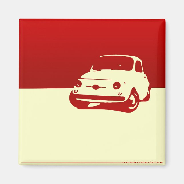 Fiat 500, 1959 - Red on light Magnet (Front)