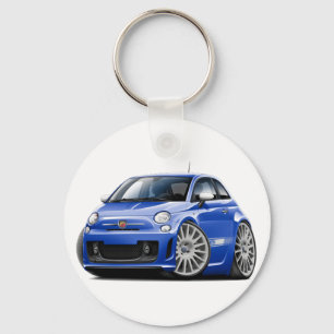 Fiat 500 Abarth Blue Car Key Ring