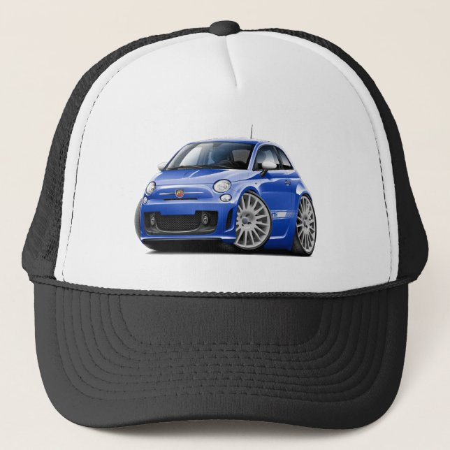Fiat 500 Abarth Blue Car Trucker Hat (Front)