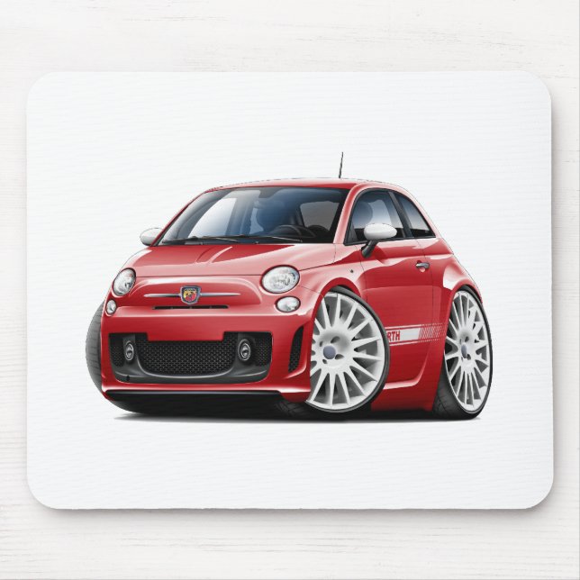 Fiat 500 Abarth Red Car Mouse Mat (Front)