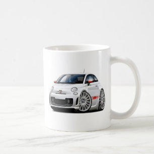 Fiat 500 Abarth White Car Coffee Mug