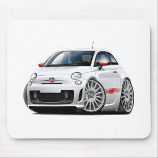 Fiat 500 Abarth White Car Mouse Mat