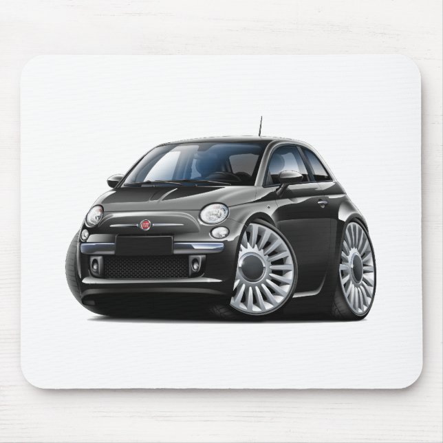 Fiat 500 Black Car Mouse Mat (Front)