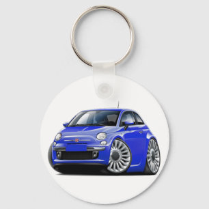 Fiat 500 Blue Car Key Ring