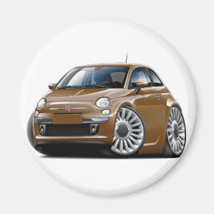Fiat 500 Brown Car Magnet