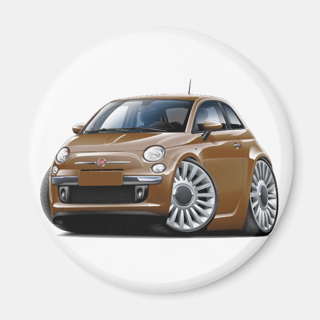 Fiat 500 Brown Car Magnet (Front)