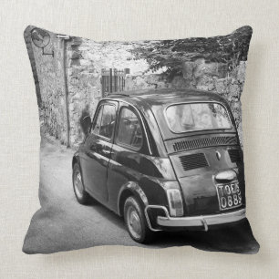 FIAT 500 car in black and white Cushion