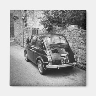 FIAT 500 car in black and white Magnet