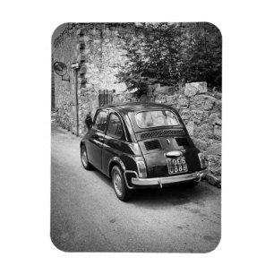 FIAT 500 car in black and white Magnet