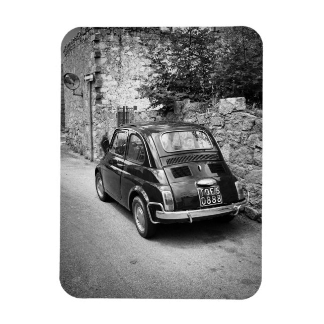 FIAT 500 car in black and white Magnet (Vertical)