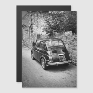 FIAT 500 car in black and white Magnetic Invitation