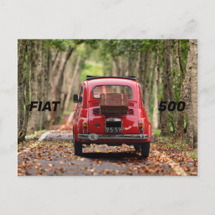 Fiat 500 Car Postcard