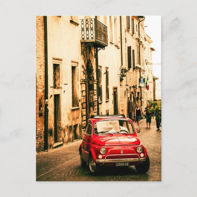 Fiat 500, Cinquecento in Italy Postcard (Front)
